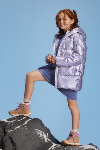 Doudoune à capuche - Mauve