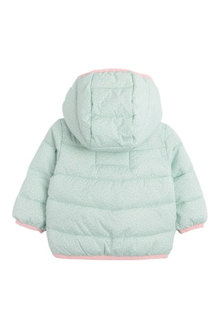 Doudoune à capuche - Vert d’eau et écru