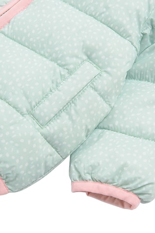 Doudoune à capuche - Vert d’eau et écru