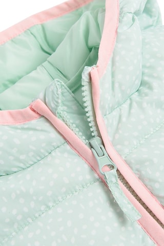 Doudoune à capuche - Vert d’eau et écru