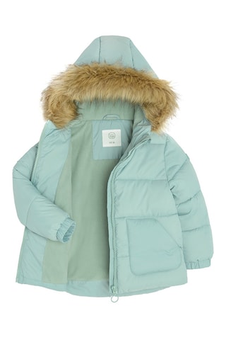 Doudoune à capuche - Vert d’eau