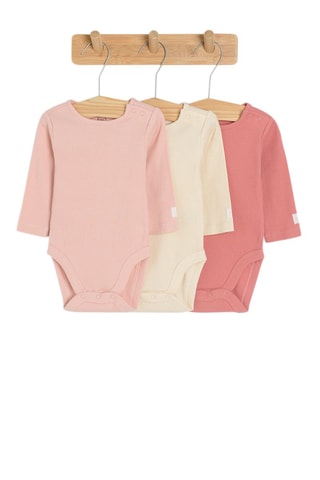 3 bodys - Rose, beige et rouge brique
