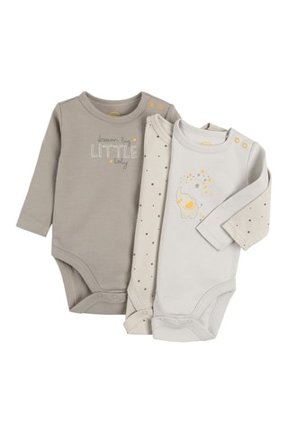 3 bodys - Ecru et gris foncé