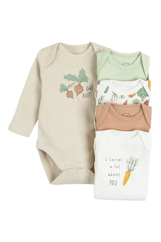 5 bodys - Beige, blanc et vert d’eau