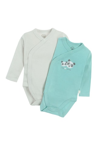 2 bodys - Gris clair et turquoise