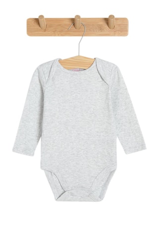 3 bodys - Ecru, gris chiné et vert d’eau