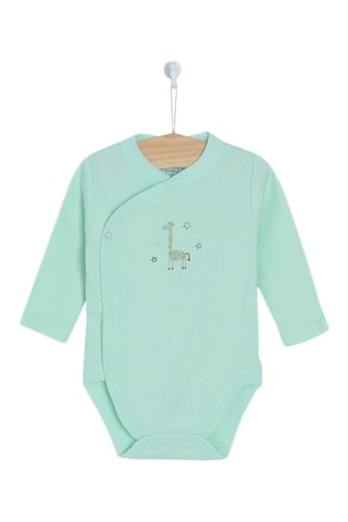 2 bodys en coton biologique - Blanc et vert