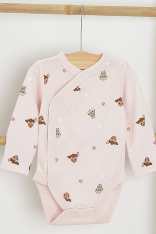 2 bodys Bambi et Panpan Bambi Disney - Rose et blanc