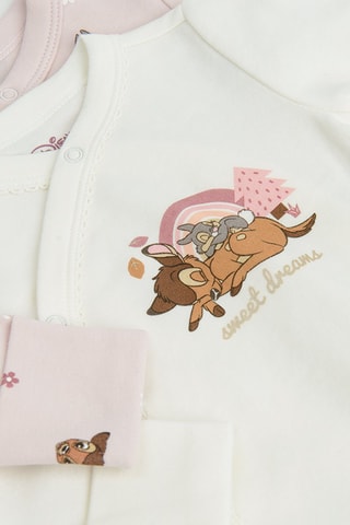 2 bodys Bambi et Panpan Bambi Disney - Rose et blanc