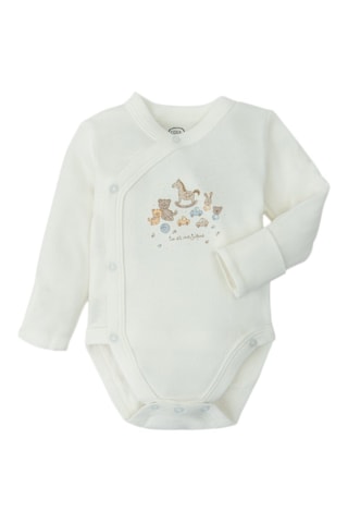 2 bodys en coton biologique - Blanc et ciel