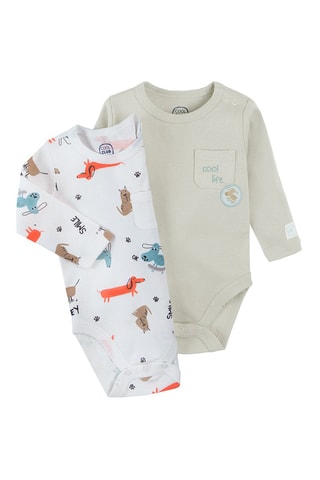 2 bodys - Blanc et gris clair