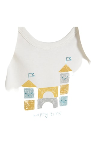 5 bodys - Camel et blanc