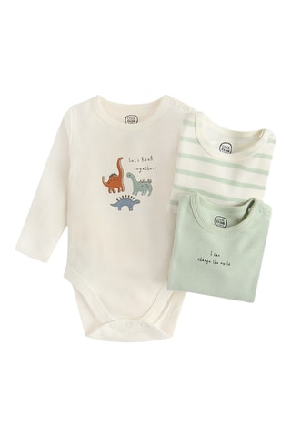 3 bodys - Beige et vert clair