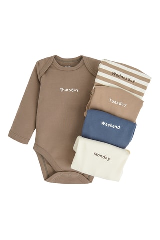 5 bodys - Marron et beige