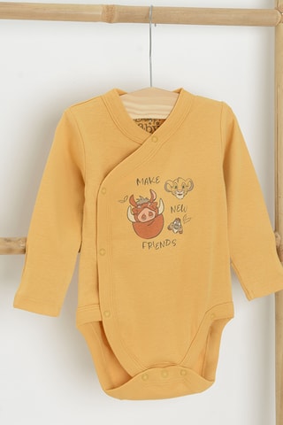 2 bodys Le Roi Lion Disney - Gris clair chiné et jaune