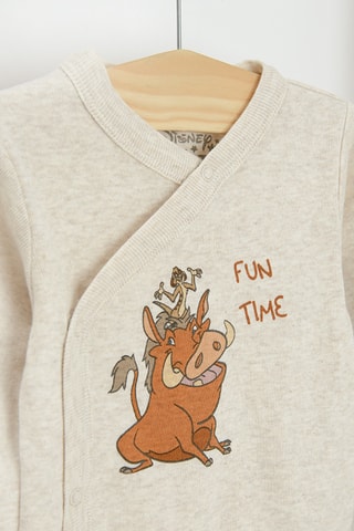 2 bodys Le Roi Lion Disney - Gris clair chiné et jaune