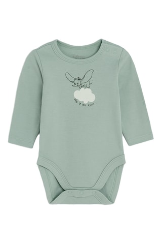 3 bodys Dumbo Disney - Vert et blanc