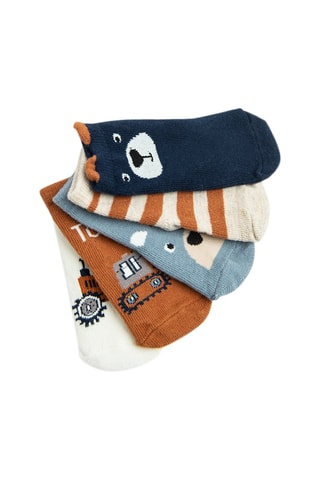 5 paires de chaussettes - Bleu, écru et camel