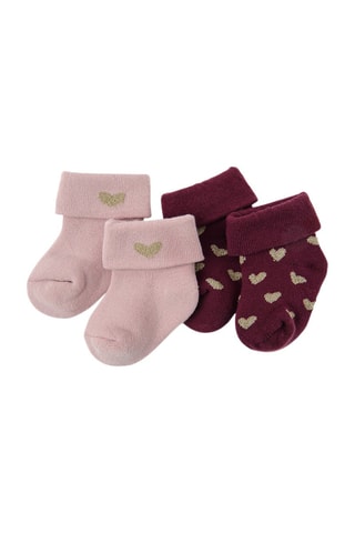2 paires de chaussettes - Rose clair et bordeaux