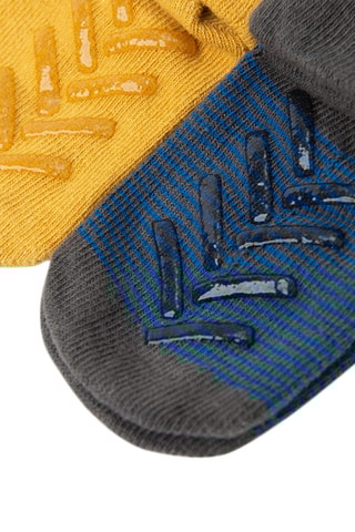 5 paires de chaussettes antidérapantes - Moutarde, gris et écru