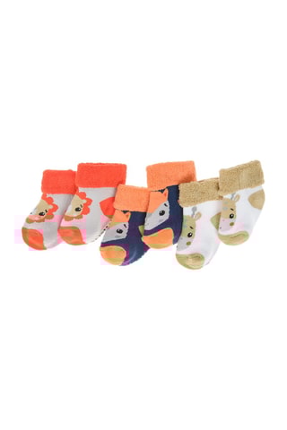 3 paires de chaussettes Orange et blanc