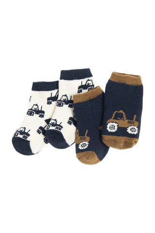 2 paires de chaussettes Bleu marine et blanc