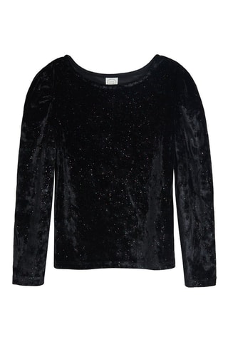 T-shirt en velours Noir chiné