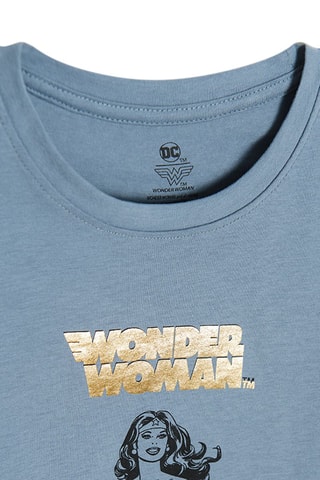 T-shirt Wonder Woman La Ligue des Justiciers DC Comics - Bleu clair