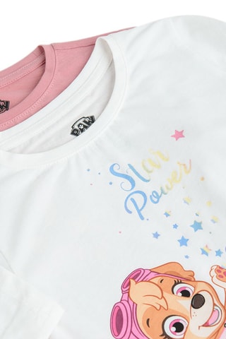 2 t-shirts Everest et Stella Pat’ Patrouille - Rose et blanc