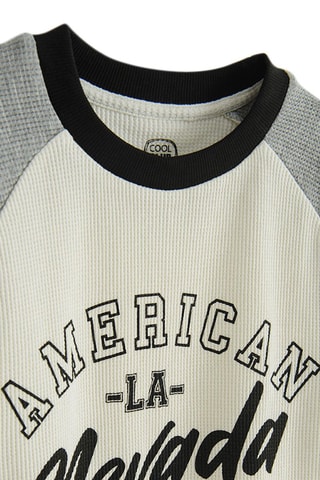 T-shirt - Ecru et gris clair chiné