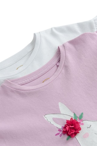 2 t-shirts - Blanc et violet