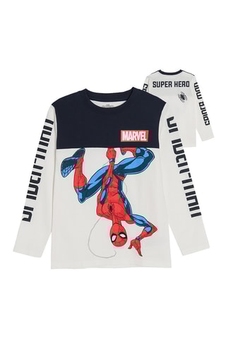 T-shirt Spider-Man Avengers Marvel - Blanc et bleu marine