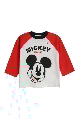 T-shirt Mickey Disney - Ecru et rouge