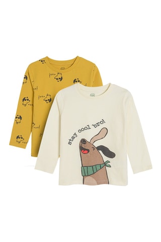 2 t-shirts - Moutarde et écru