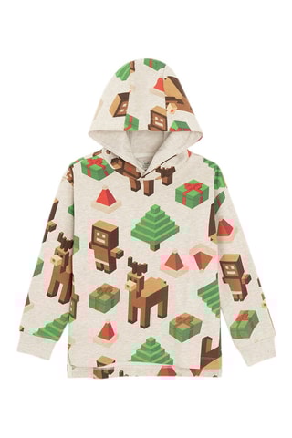 T-shirt à capuche- Beige chiné