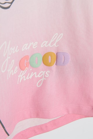 T-shirt Bambi Disney Dip and dye - Rose et blanc