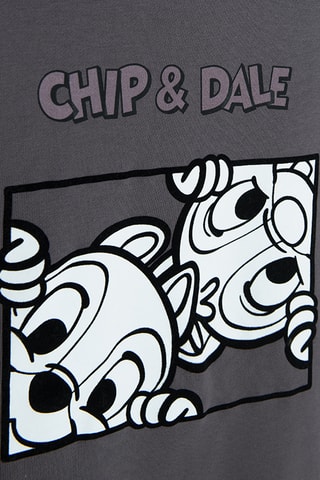 T-shirt Chip and Dale Disney - Gris foncé