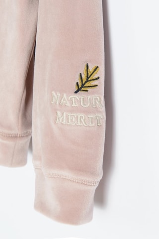 Sweat en velours - Rose poudré