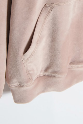 Sweat en velours - Rose poudré