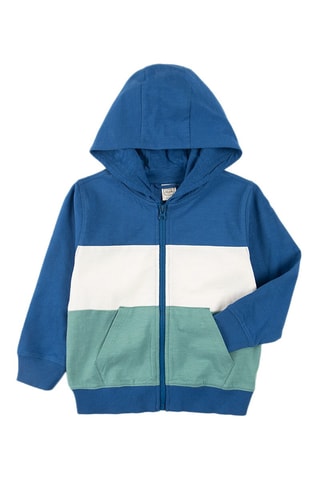 Sweat à capuche Bleu marine et blanc