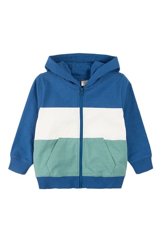 Sweat à capuche Bleu marine et blanc