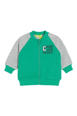 Sweat réversible - Turquoise et gris chiné