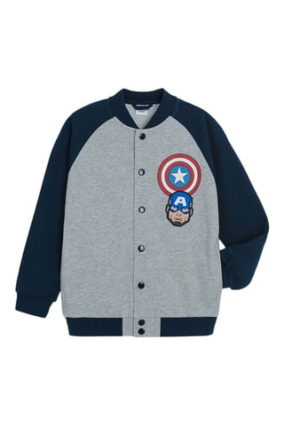 Sweat Captain Marvel Avengers Marvel - Gris clair chiné et bleu
