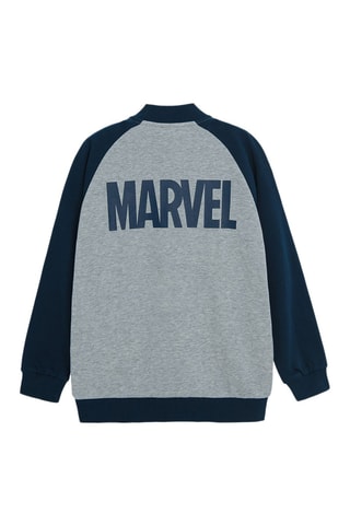 Sweat Captain Marvel Avengers Marvel - Gris clair chiné et bleu