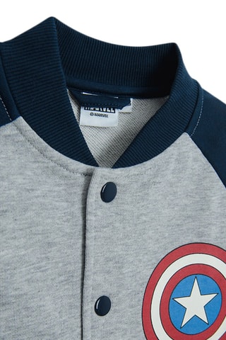 Sweat Captain Marvel Avengers Marvel - Gris clair chiné et bleu