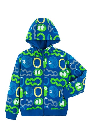 Sweat à capuche - Bleu roi et vert clair