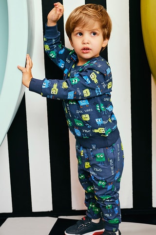 Sweat - Bleu marine chiné et vert