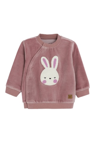 Sweat en velours - Vieux rose