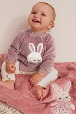 Sweat en velours - Vieux rose