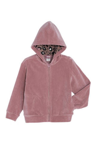 Sweat à capuche en velours - Vieux rose